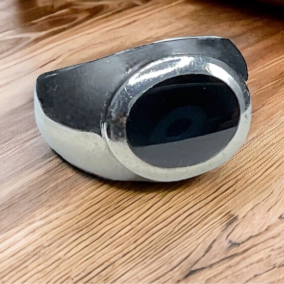 🌺Vintage Sterling & Onyx Ring - Picture 1 of 11